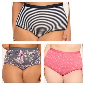 3 CACIQUE WOMEN'S PLUS COTTON HIGH WAIST BRIEF SIZE 30-32